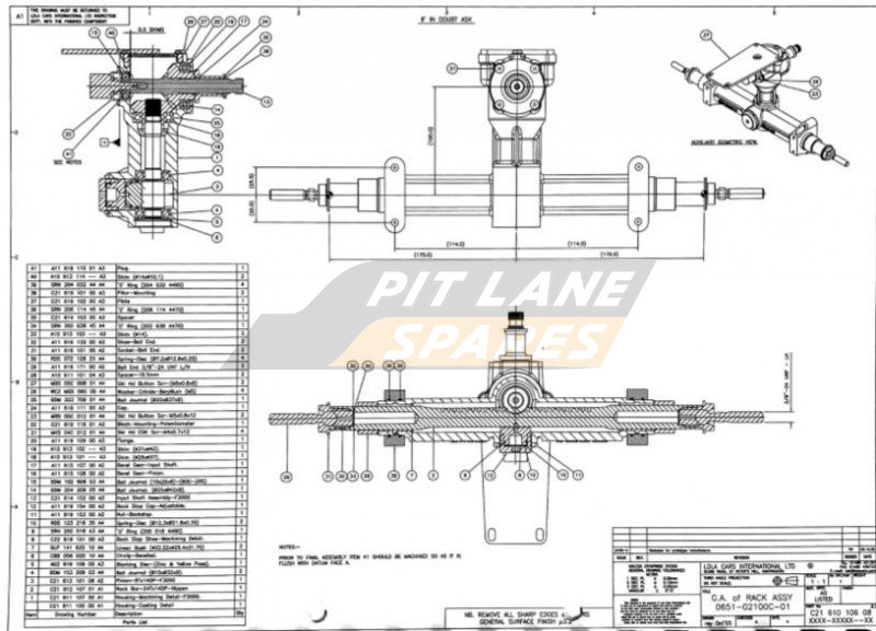 G.A. OF RACK ASSY